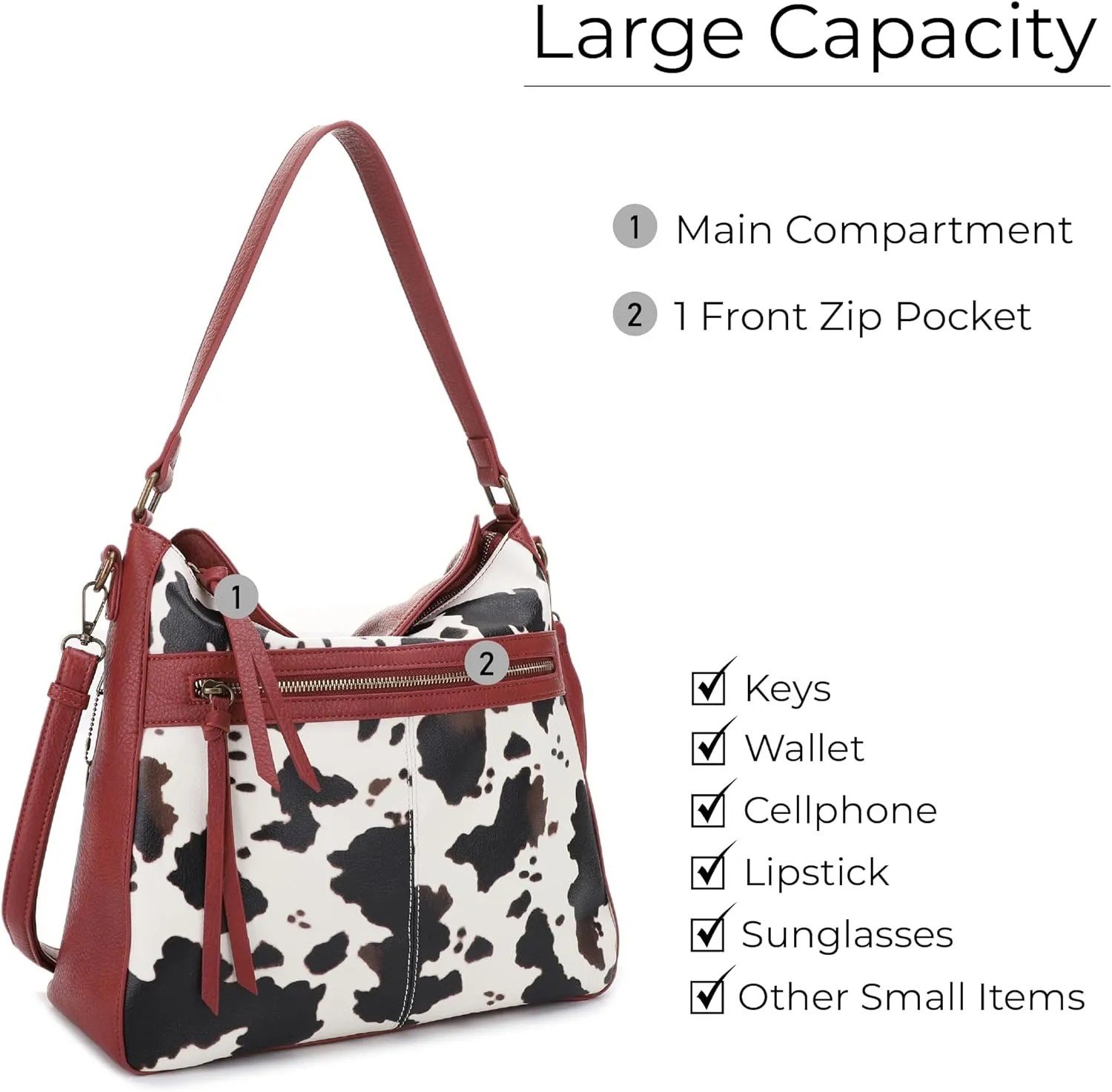 JESSIE & JAMES | Dakota Top Handle Concealed Carry Hobo Purse with Adustable Shoulder Strap