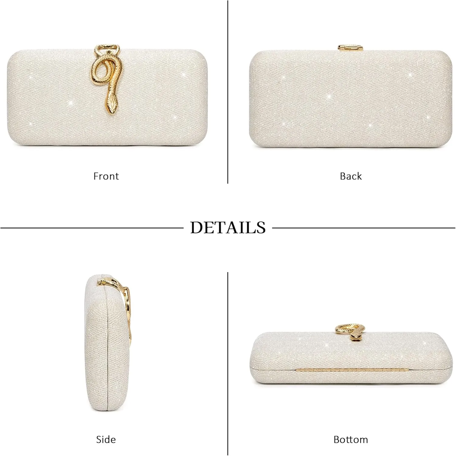 jessie Womens Evening Bags Formal Bridal Wedding Small Clutches Purses Crossbody Prom Cocktail Party Handbags