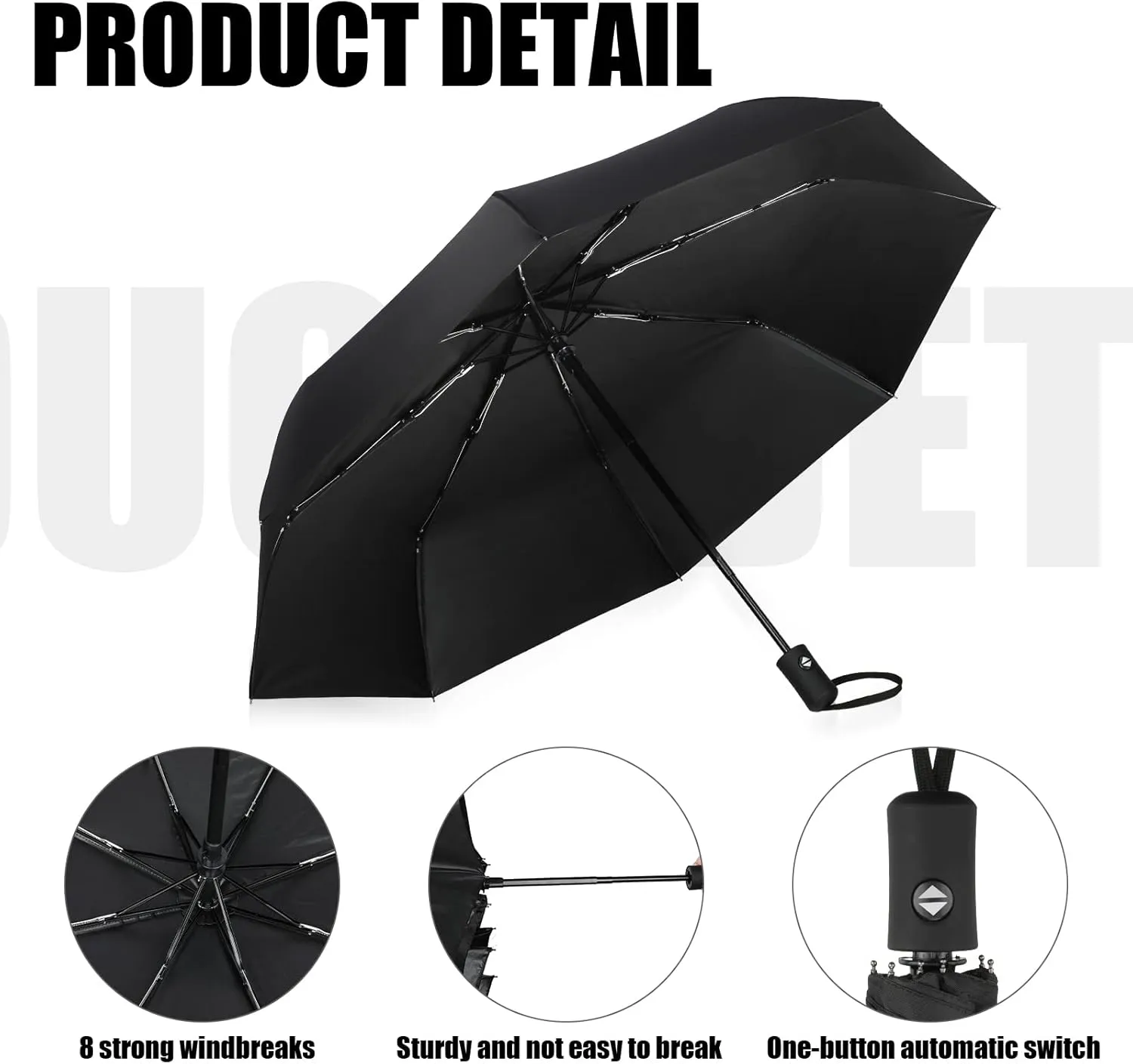 Jexine 6 Pcs Travel Compact Umbrella Automatic Open Close Windproof Small Light Backpack Purse Car Portable Collapsible Umbrella for Rain, Men Women