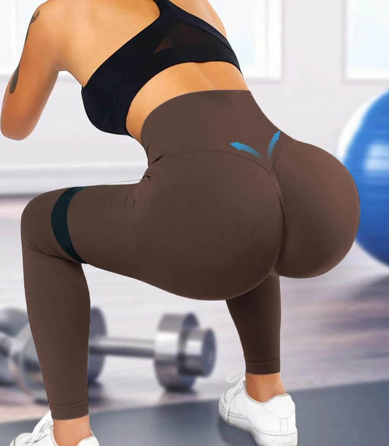 JGS1996 Hidden Scrunch Butt Lifting Leggings for Women Tummy Control High Waisted Workout Gym Seamless Impact Yoga Pants