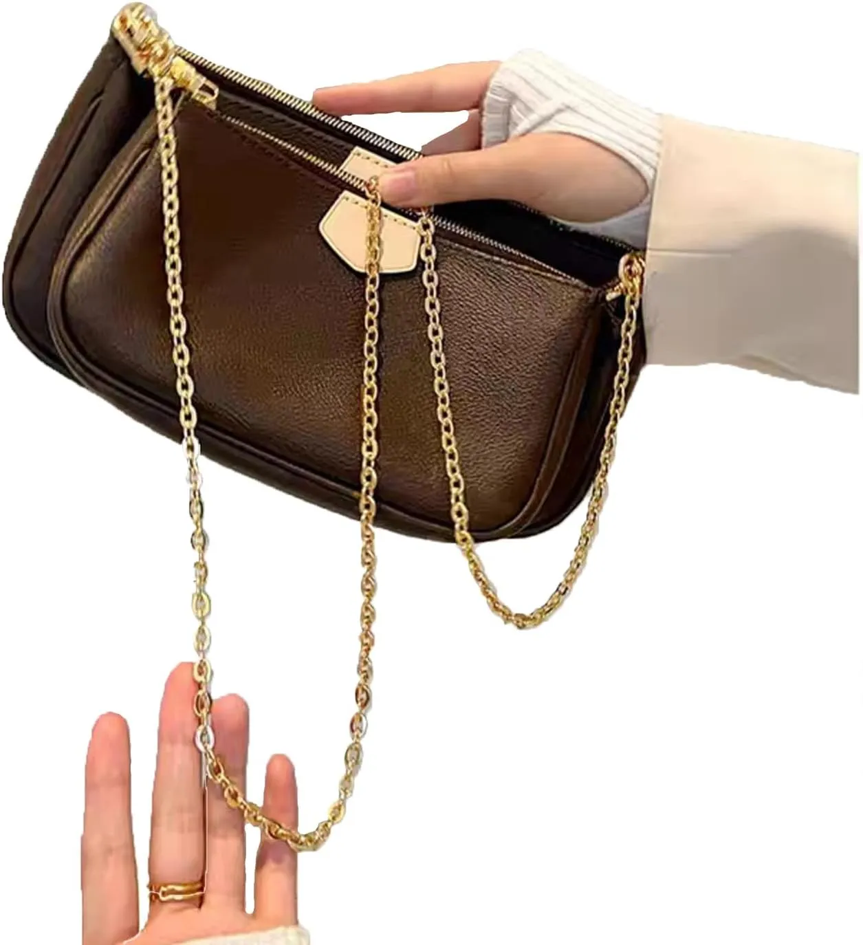 jiesinlov Purse Chain Strap CrossBody Handbag Gold Chains Shoulder Bag Strap Replacement,with Metal Buckles (B 35.4in)