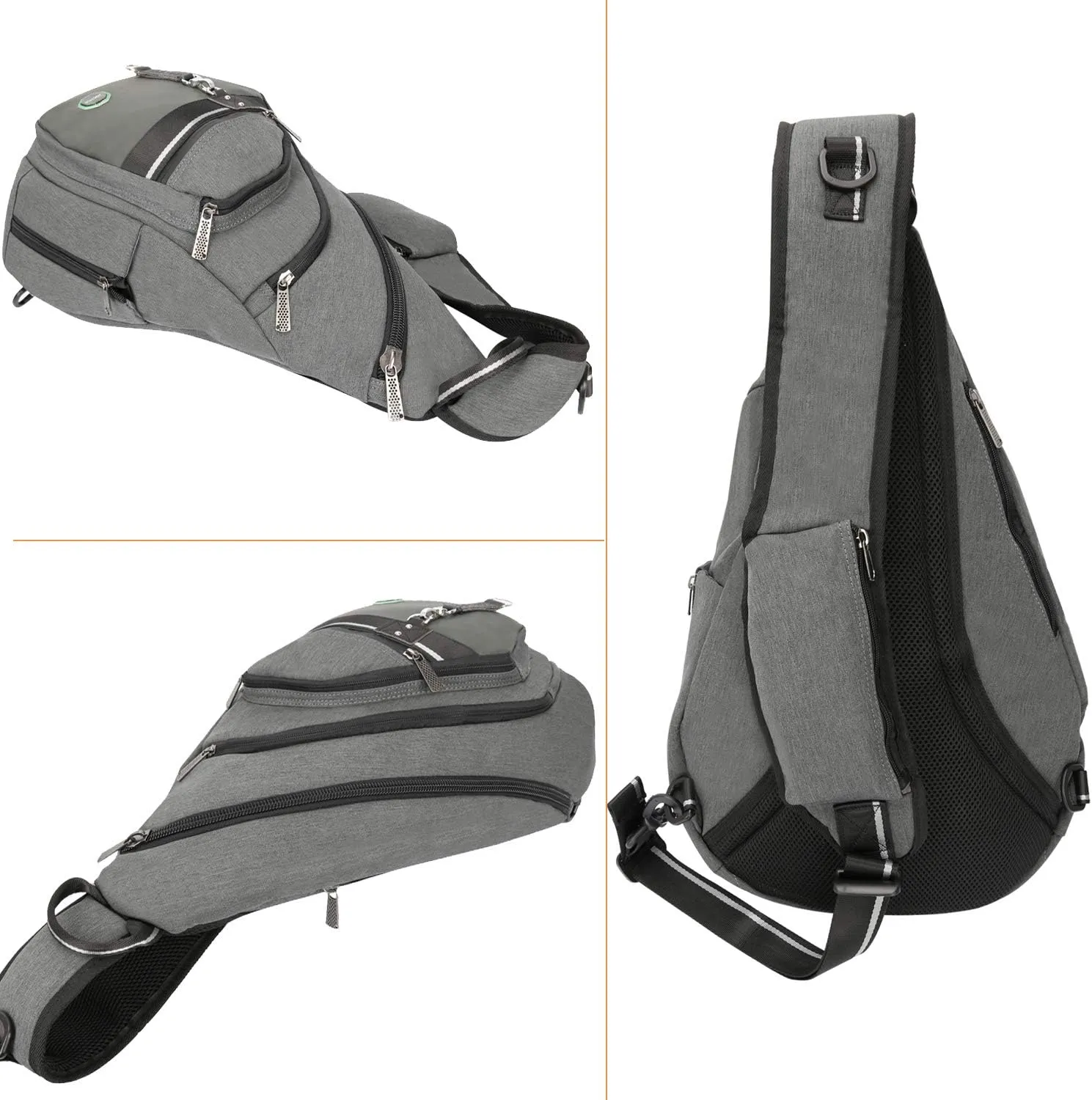 Jochui Sling Bag Backpack Pack 13" 14" Laptop Bag Satchel Rucksack Travel Bag Gray