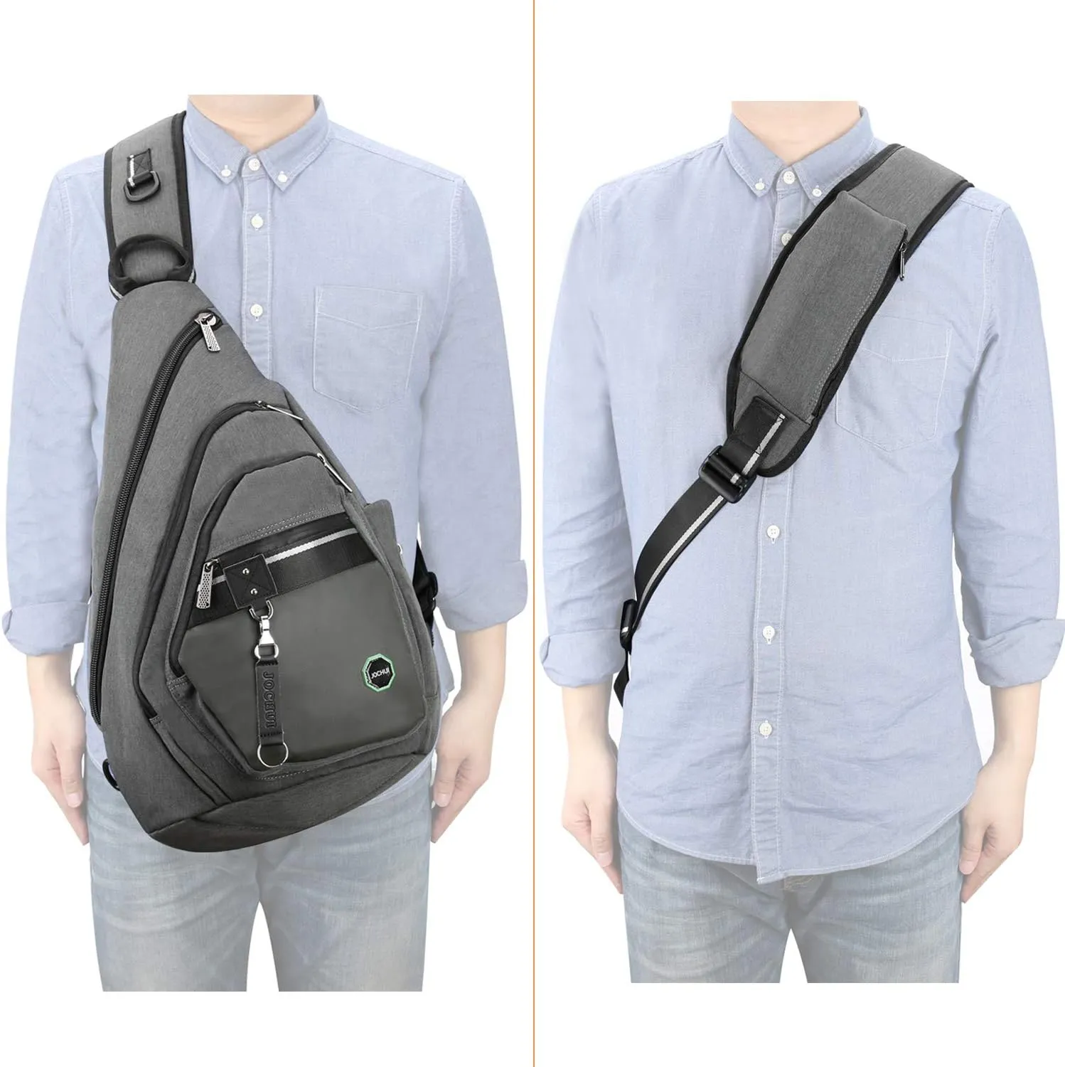 Jochui Sling Bag Backpack Pack 13" 14" Laptop Bag Satchel Rucksack Travel Bag Gray