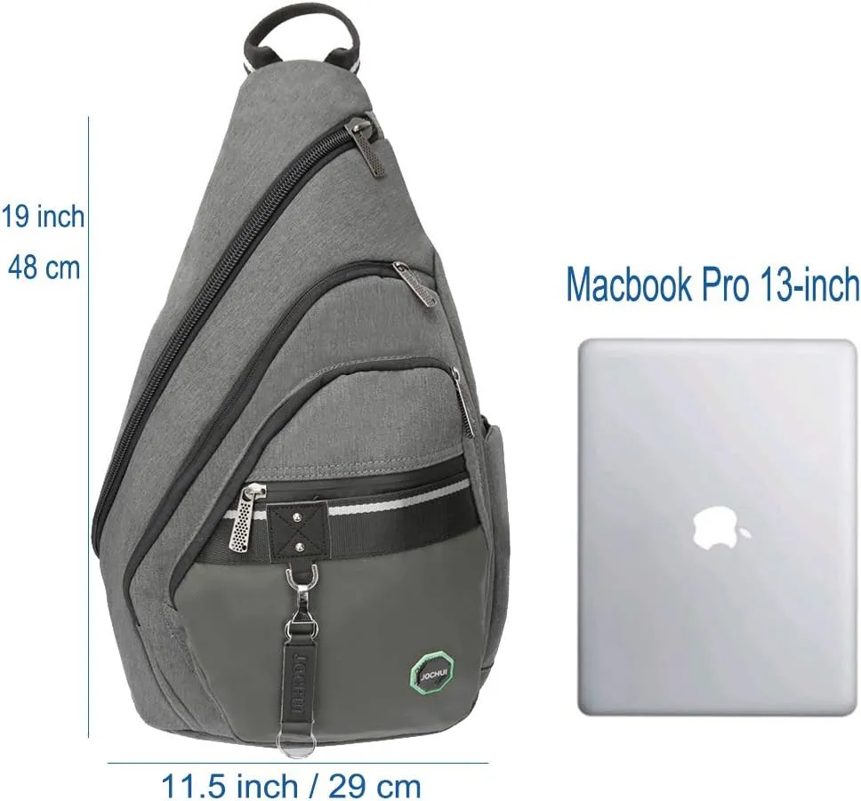 Jochui Sling Bag Backpack Pack 13" 14" Laptop Bag Satchel Rucksack Travel Bag Gray