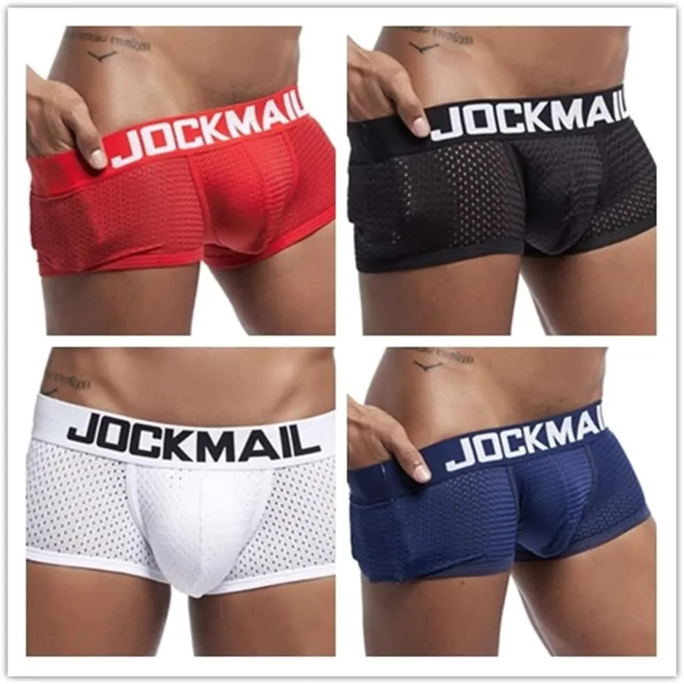 JOCKMAIL Mesh Low Waist Men Underwear Boxers Men Panties Male Underpants Men boxer short