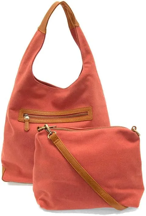 Joy Susan Womens Fashion April Canvas Hobo Bag - Black