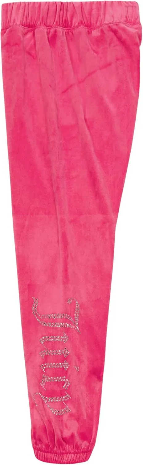 Juicy Couture Girls' Pull-on Plush Velour Jogger, Ribbed Waist & Cuffs