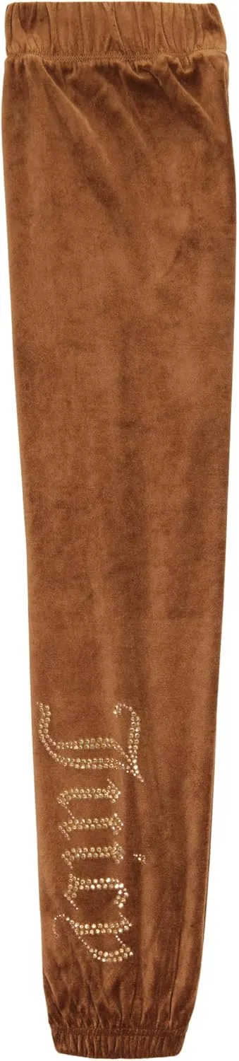 Juicy Couture Girls' Pull-on Plush Velour Jogger, Ribbed Waist & Cuffs