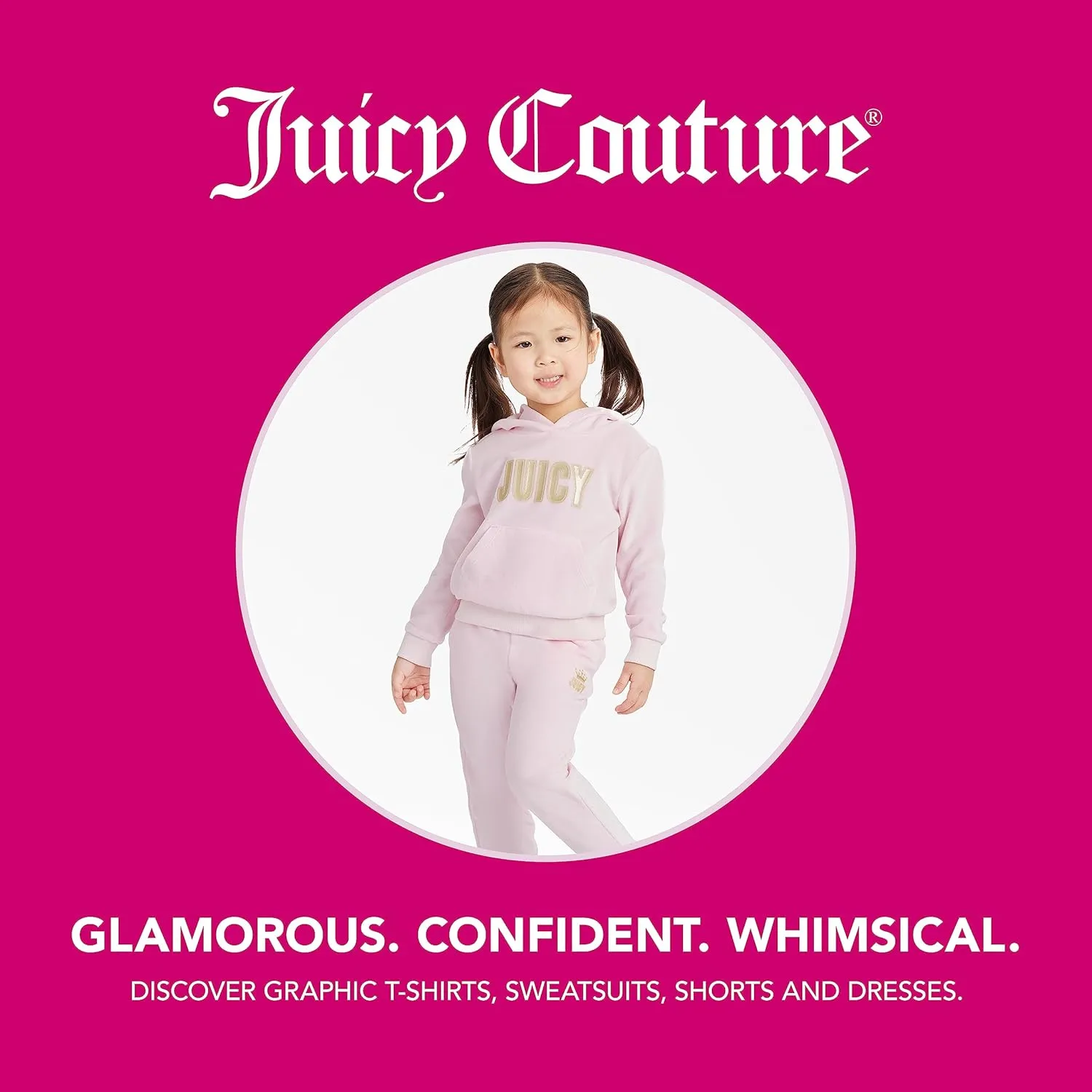 Juicy Couture Girls' Pull-on Plush Velour Jogger, Ribbed Waist & Cuffs