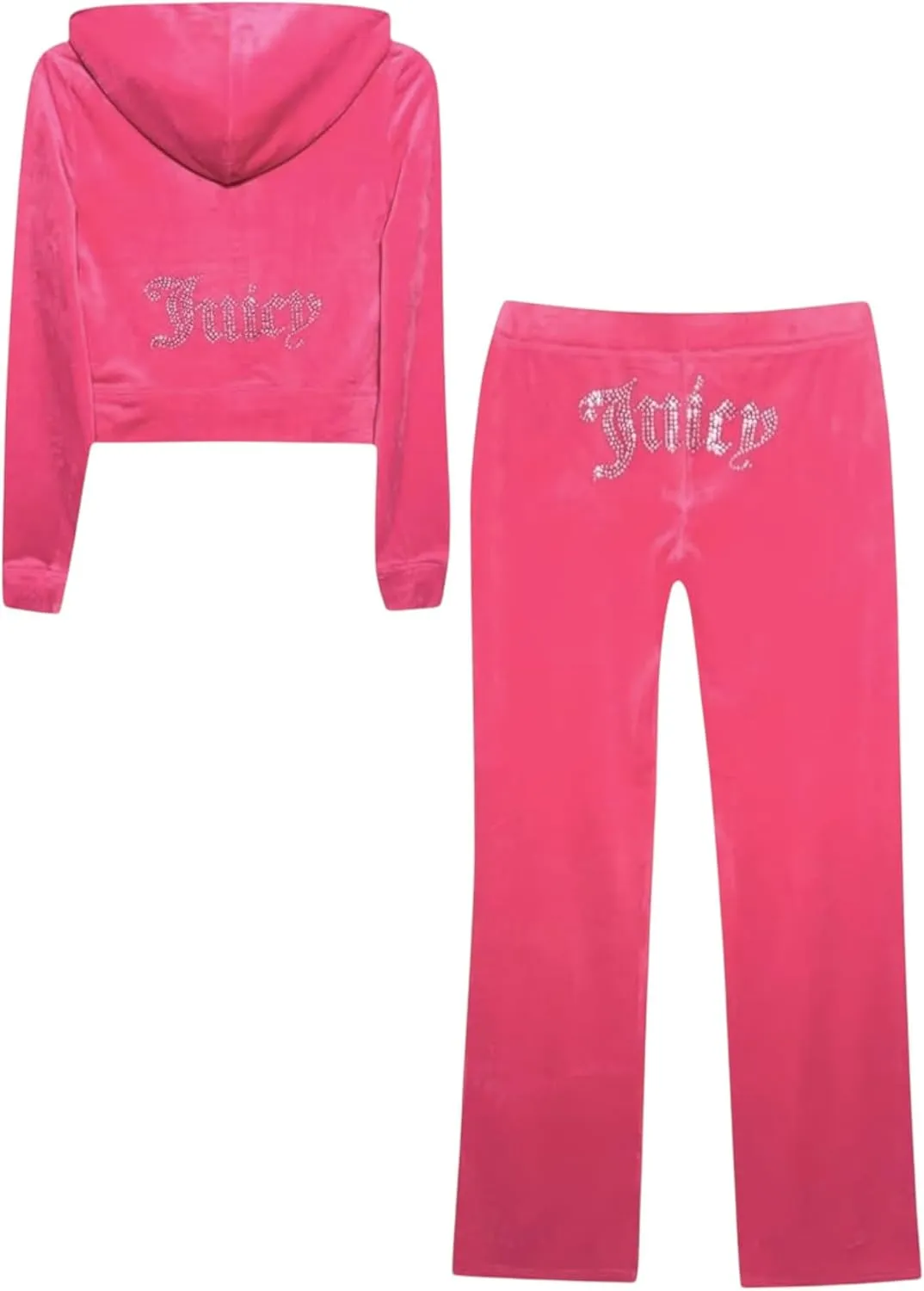 Juicy Couture Women's Bling Velour Tracksuit (US, Alpha, Large, Regular, Regular, Bubblegum)