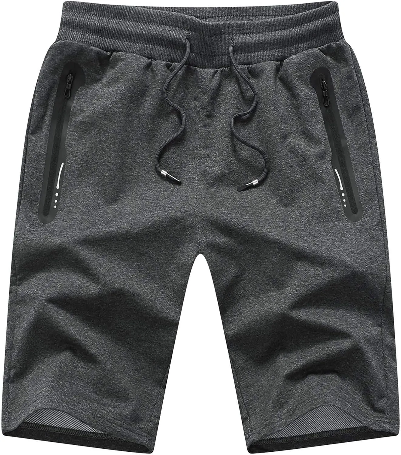 JustSun Mens Shorts Casual Sports with Elastic Waist Zipper Pockets