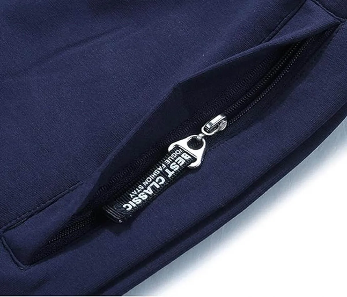 JustSun Mens Shorts Casual Sports with Elastic Waist Zipper Pockets