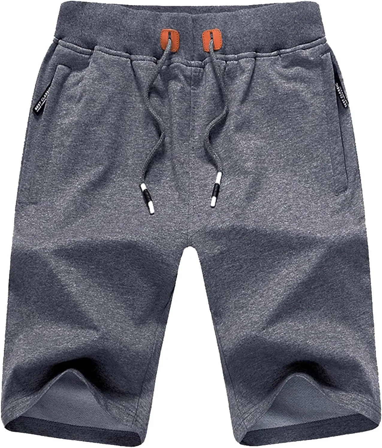 JustSun Mens Shorts Casual Sports with Elastic Waist Zipper Pockets