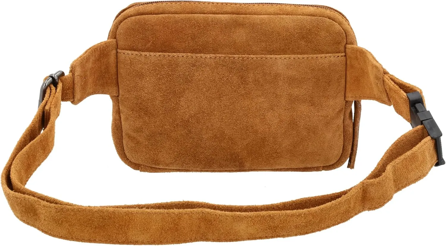 Kailey Concealed Self Defence Waist Bag by Lady Conceal - Buffalo or Suede Cowhide Leather, 3 Open Sides and Locking Zippers with Universal Holster (Chestnut) - 8" L x 5.5" H x 2.25"