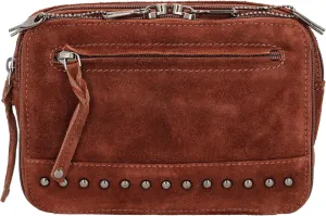 Kailey Concealed Self Defence Waist Bag by Lady Conceal - Buffalo or Suede Cowhide Leather, 3 Open Sides and Locking Zippers with Universal Holster (Dark Brown) - 8" L x 5.5" H x 2.25"