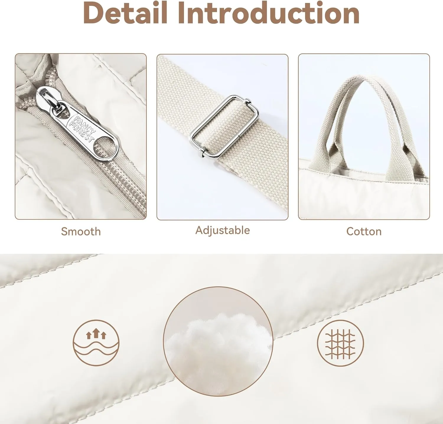 KALIDI Quilted Tote Bag, Puffer Hobo Laptop Bag Anti Splash Crossbody Zipper Shoulder Bag Large Casual Work Daily Women