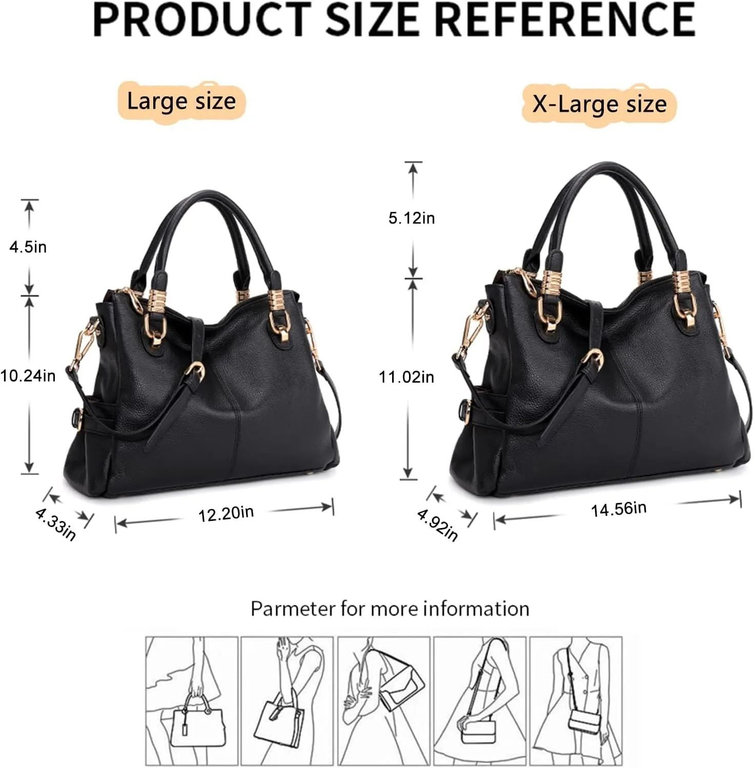 Kattee Soft Women Genuine Leather Purses and Handbags Satchel Tote Shoulder Bag