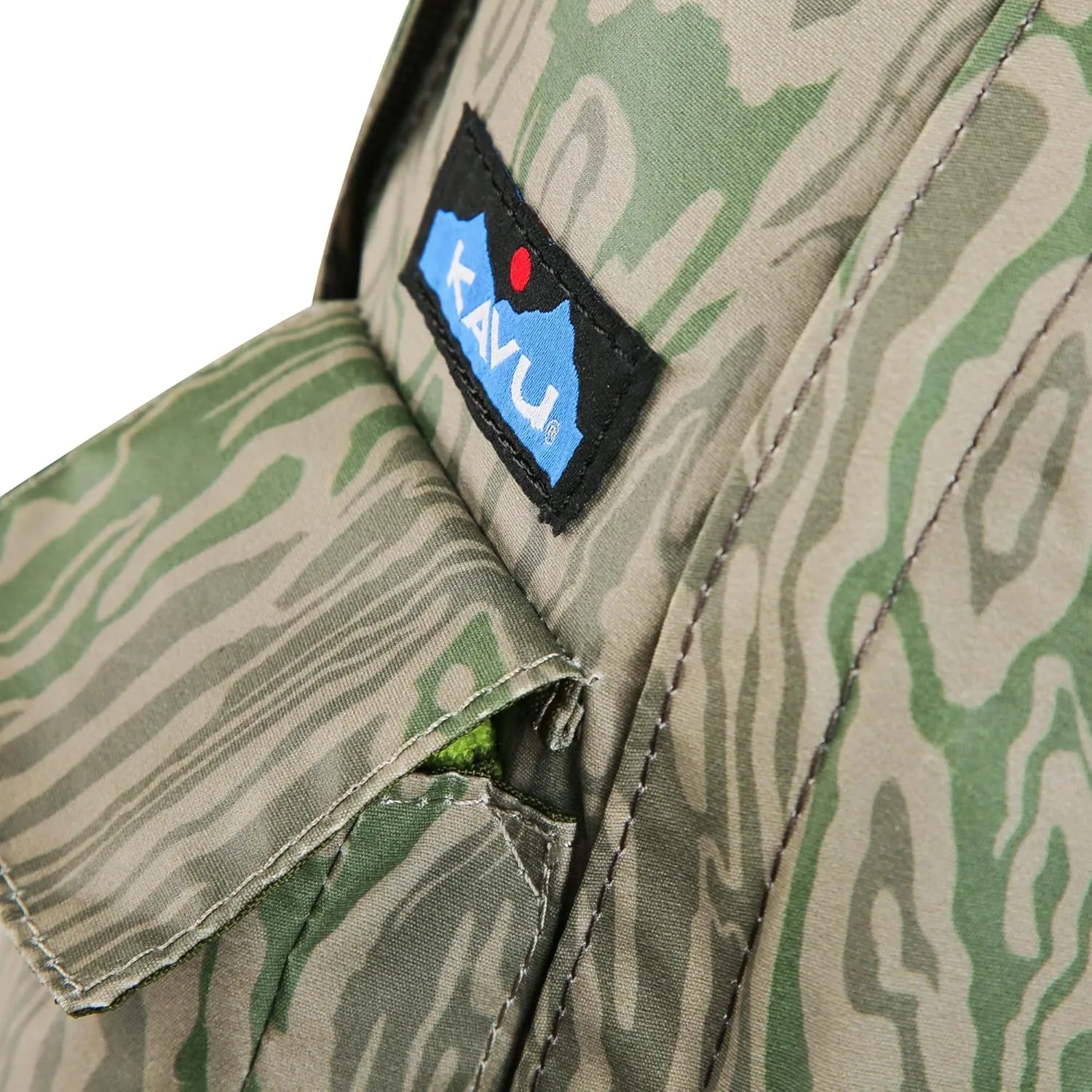 KAVU Original Rope Sack Sling Crossbody Backpack, Woodgrain Terrain