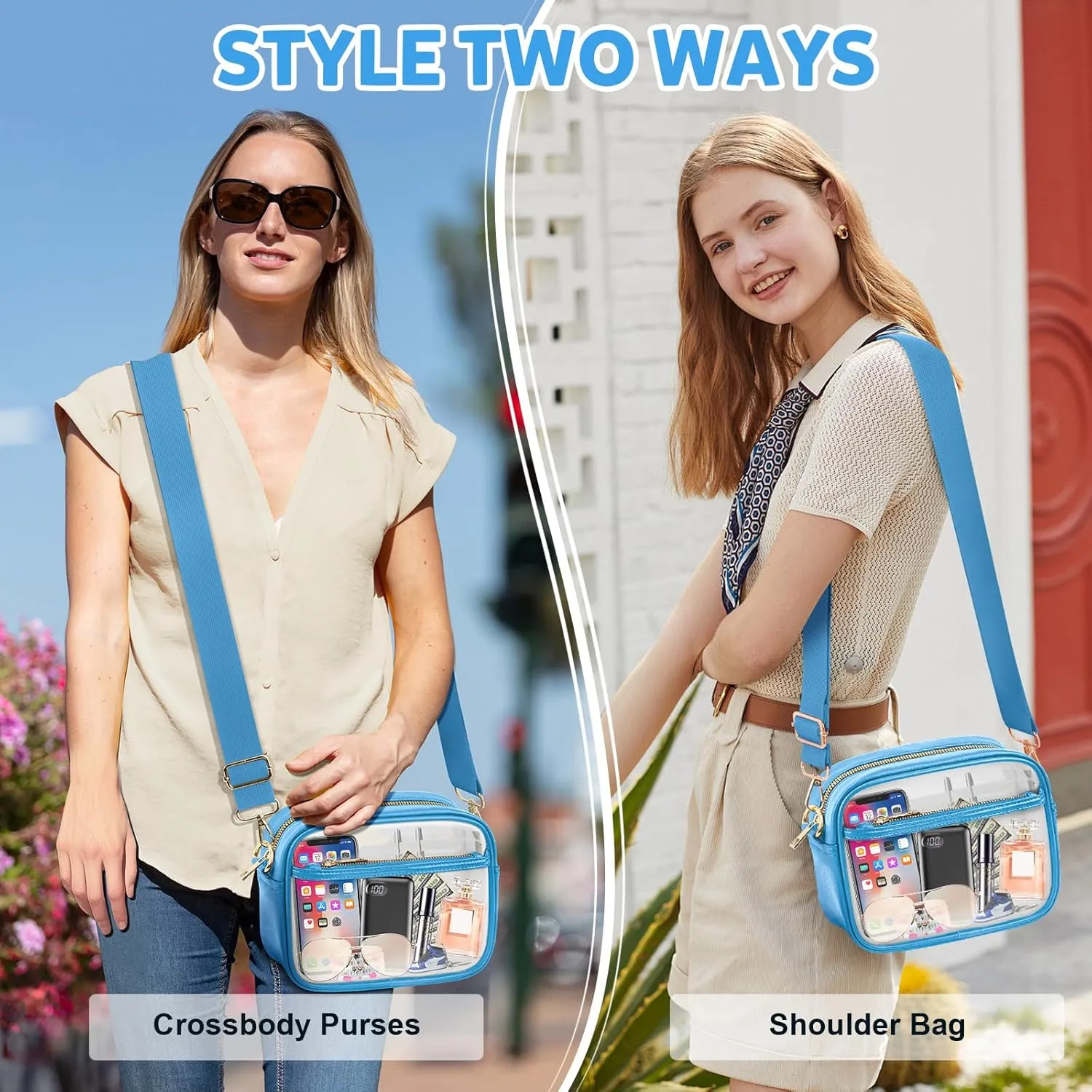 KETIEE Clear Crossbody Bag, Stadium Approved Clear Purse Bag for Concerts Sports Events Festivals