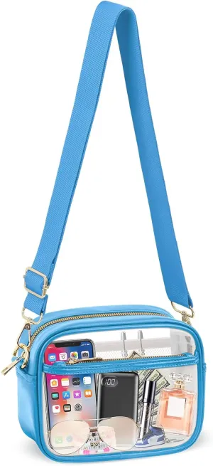 KETIEE Clear Crossbody Bag, Stadium Approved Clear Purse Bag for Concerts Sports Events Festivals