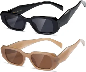 kimorn Rectangle Sunglasses for Women Men Trendy Retro Trendy Sun Glasses 90’s Vintage Square Frame K1307