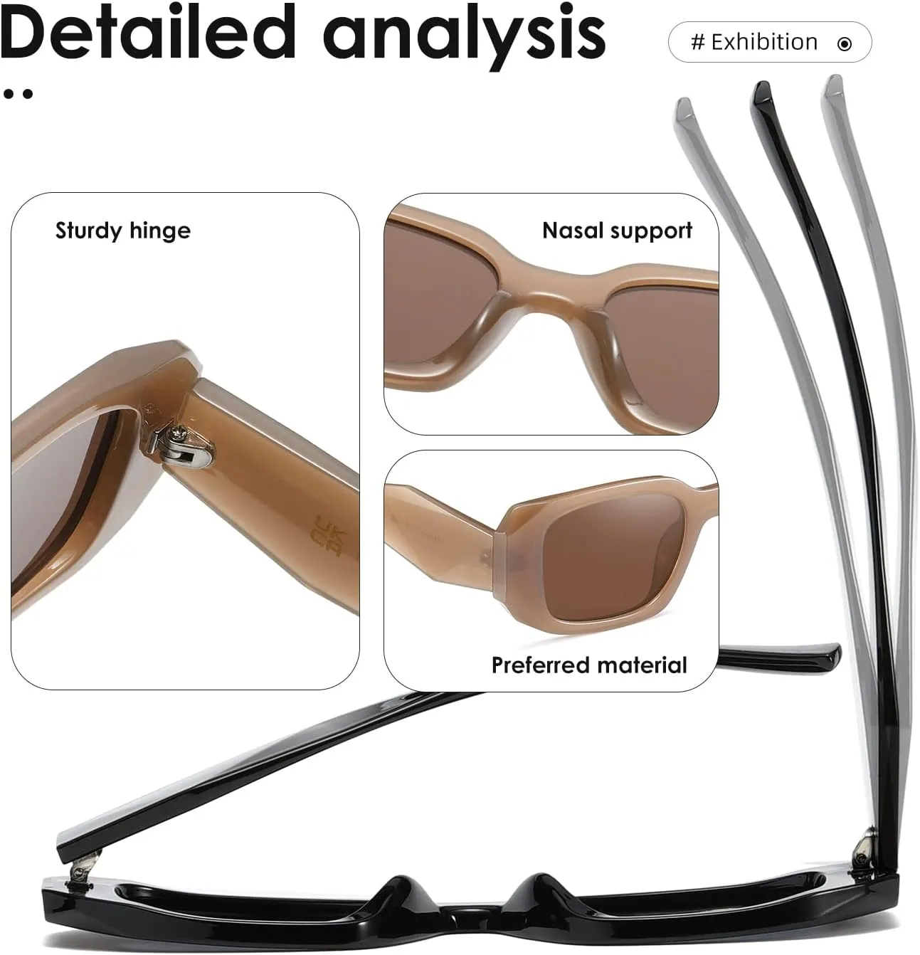 kimorn Rectangle Sunglasses for Women Men Trendy Retro Trendy Sun Glasses 90’s Vintage Square Frame K1307