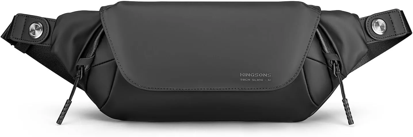 Kingsons EDC Tech Sling Bag for Men Waterproof Compact Crossbody Bag Chest Shoulder Backpack