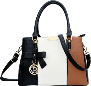 KKXIU 3 Zippered Compartments Purses and Handbags for Women Top Handle Satchel Shoulder Ladies Bags