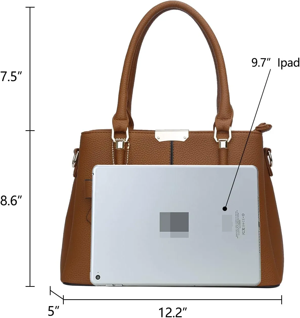 KKXIU 3 Zippered Compartments Purses and Handbags for Women Top Handle Satchel Shoulder Ladies Bags