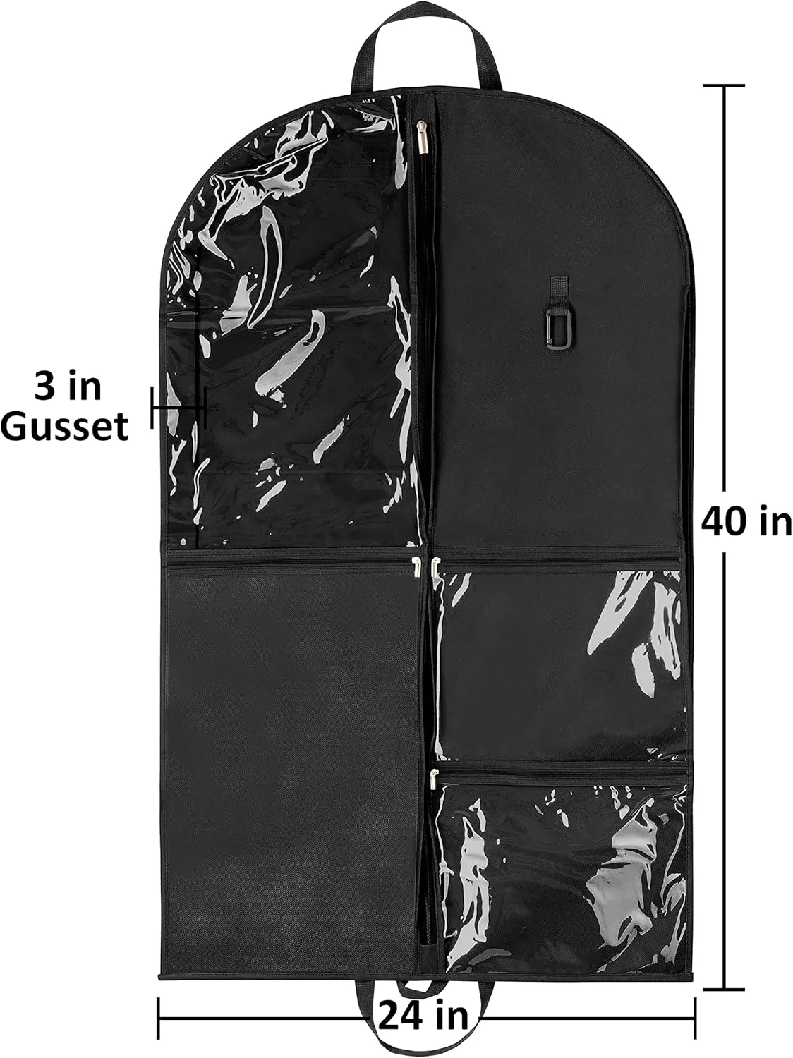 Knight Bag Company- 40 inch Garment Bag with PVC Pouches