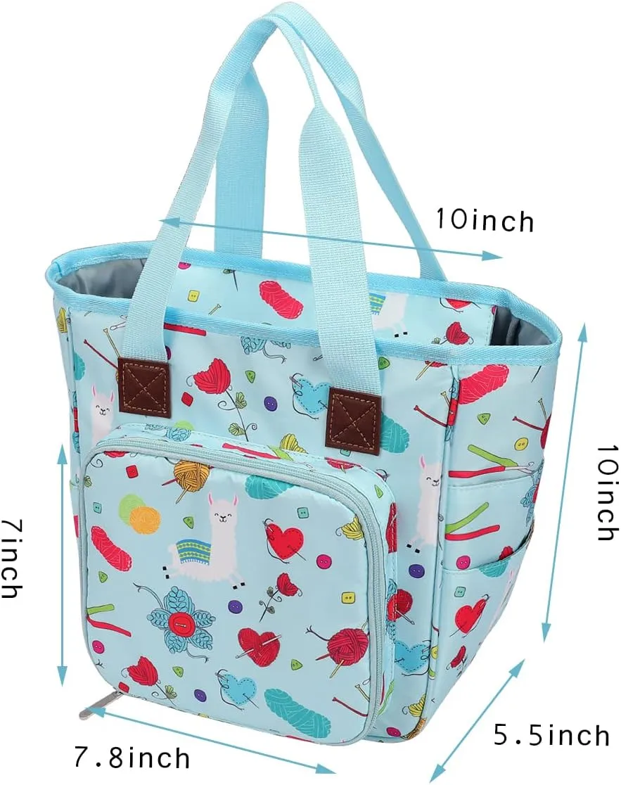 KOKNIT crochet bag,knitting bagBackpack and Tote Bag Storage Bag ，Large capacityYarn Storage Organizer Travel Crochet Bag Women Carrying Crochet Accessories Knitting Needles Crochet