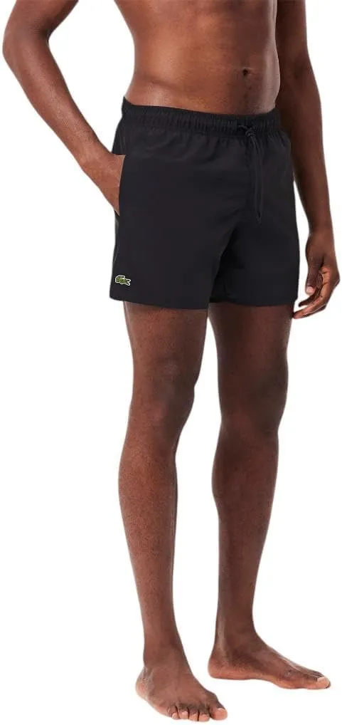 Lacoste Men's Solid Elastic Waist Swim Trunks