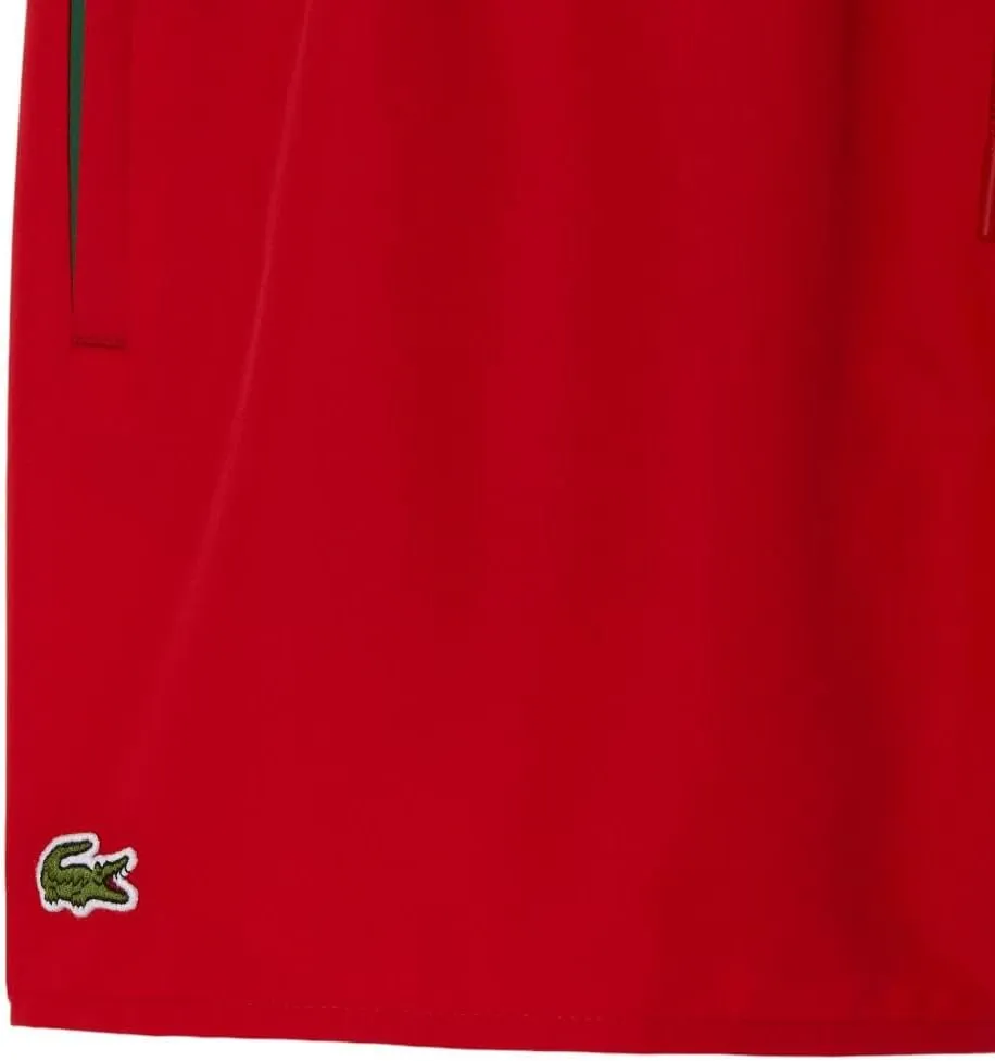 Lacoste Men's Solid Elastic Waist Swim Trunks