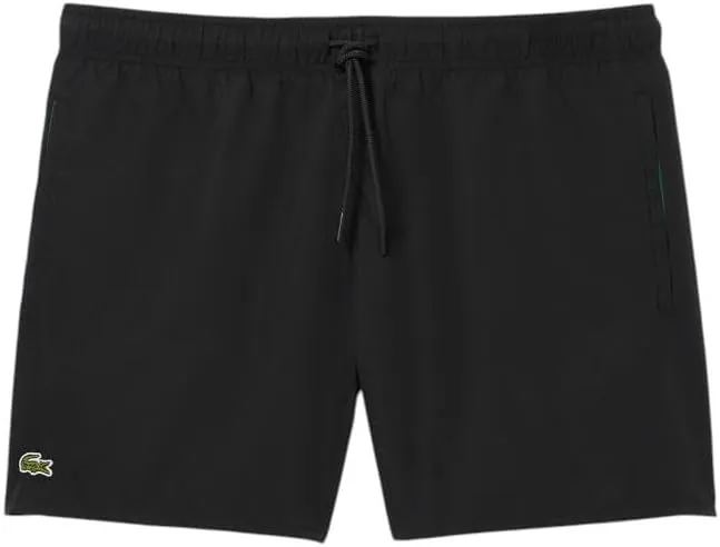 Lacoste Men's Solid Elastic Waist Swim Trunks