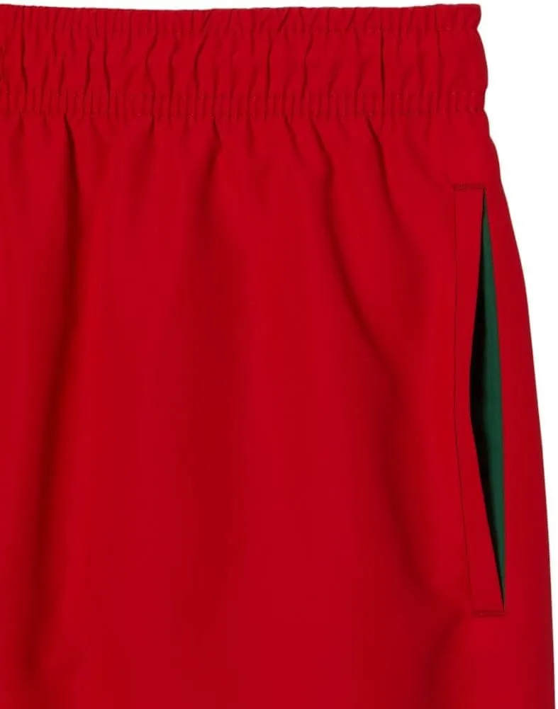 Lacoste Men's Solid Elastic Waist Swim Trunks