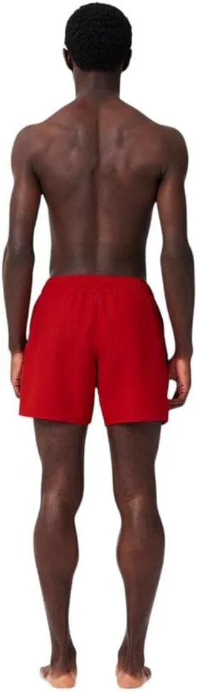 Lacoste Men's Solid Elastic Waist Swim Trunks