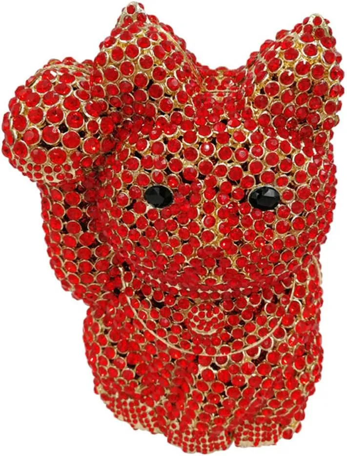 Ladies Clutch-Purse Chain Wedding Evening-Bag Luxury Rhinestone Handbag Lucky Cat