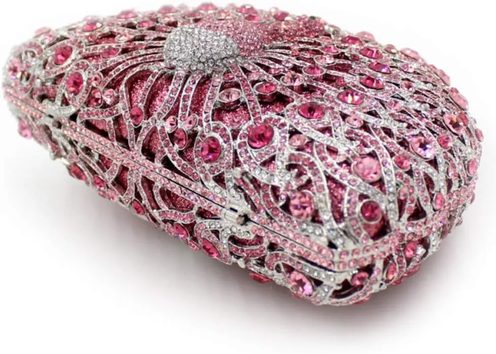 Ladies Crystal Handbag Wedding Evening-Bag Chain Luxury Women Clutch-Purse Peacock