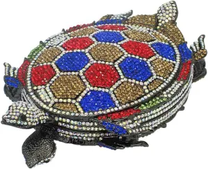 Ladies Diamond Clutch-Purse Chain Wedding Women Evening-Bag Rhinestone Luxury-Handbag Turtle