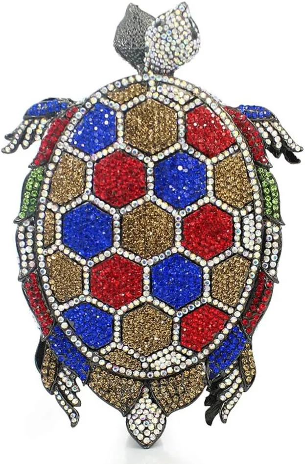 Ladies Diamond Clutch-Purse Chain Wedding Women Evening-Bag Rhinestone Luxury-Handbag Turtle