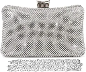 Ladies Sparkly Rhinestones Evening Clutches Women's Crystal Diamante Evening Bag Prom Wedding Handbag Party Purse
