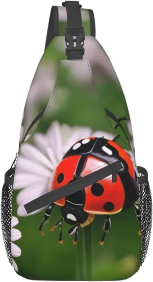 Ladybug Daisy High Storage Capacity Chest Bag Diagonally Sling Backpack Crossbody Shoulder Bag For Men Women