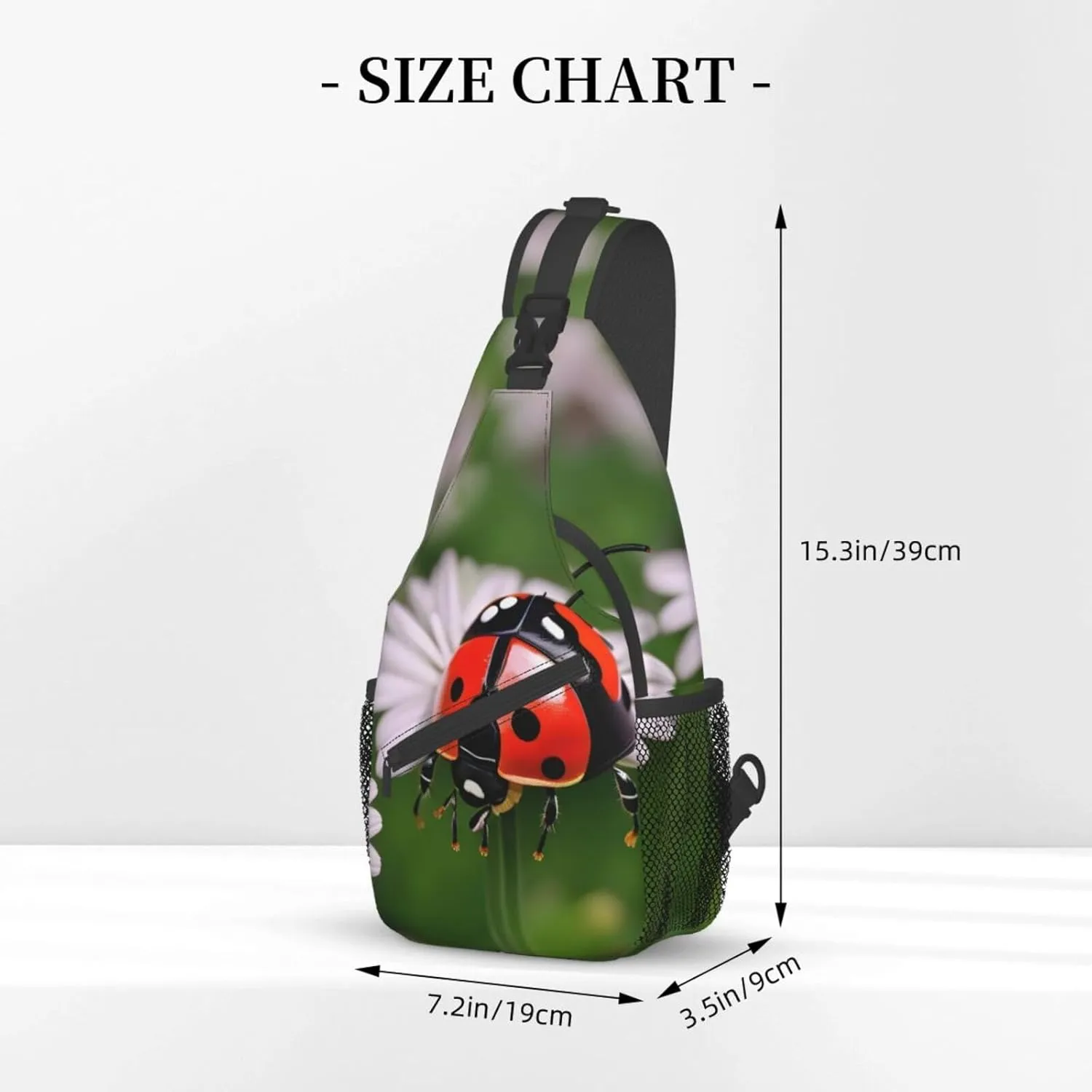 Ladybug Daisy High Storage Capacity Chest Bag Diagonally Sling Backpack Crossbody Shoulder Bag For Men Women