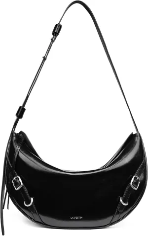 LA'FESTIN Leather Tote Bag For Women, Large Size Hobo Shoulder Purse With Adjustable Strap, Zipper Close Crossbody Bag