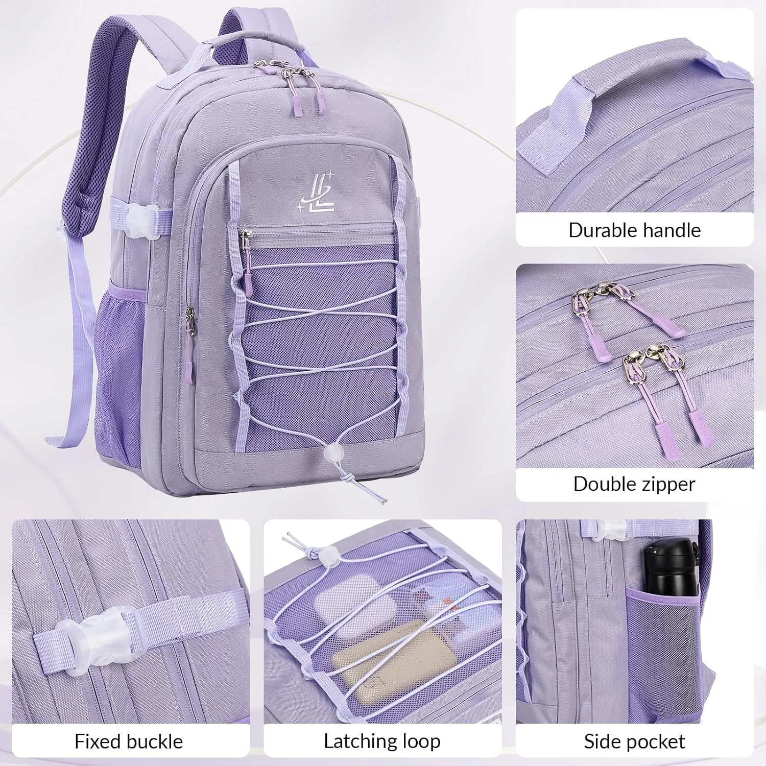 Lanola Student Teens Bookbags Business Travel Durable Water Resistant Backpack School bags College for Women & Men - Beige