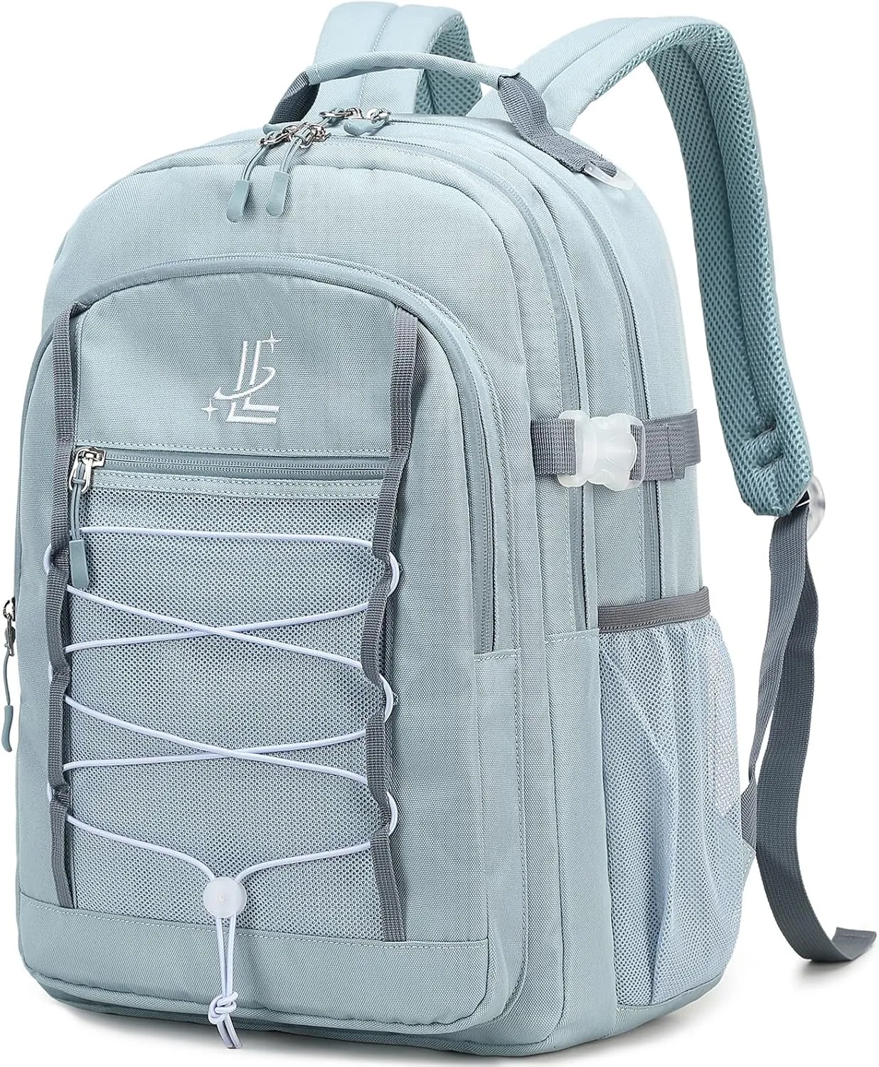 Lanola Travel Backpack Durable Middle Schoolbag Travel Bag for Men & Women Lightweight College Student Backpack - Gray Blue