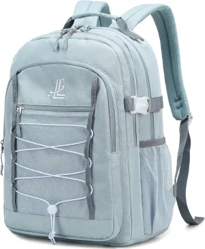 Lanola Travel Backpack Durable Middle Schoolbag Travel Bag for Men & Women Lightweight College Student Backpack - Gray Blue