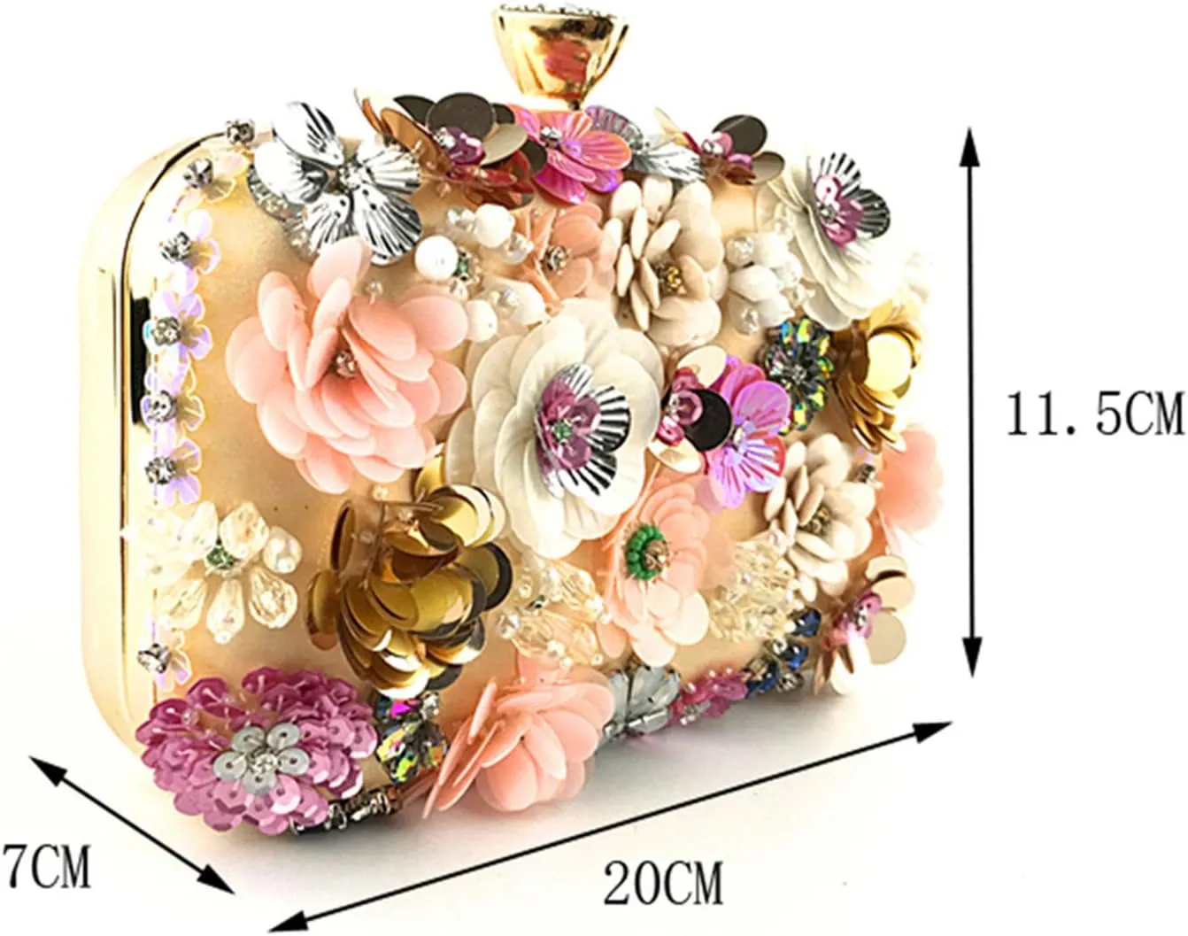 Lanpet Women Clutches Flower Evening Handbag Chain Strap Shoulder Bag