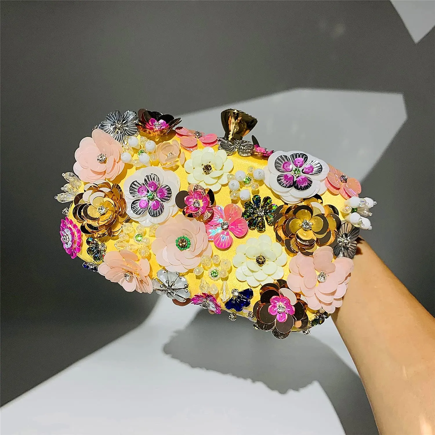 Lanpet Women Clutches Flower Evening Handbag Chain Strap Shoulder Bag
