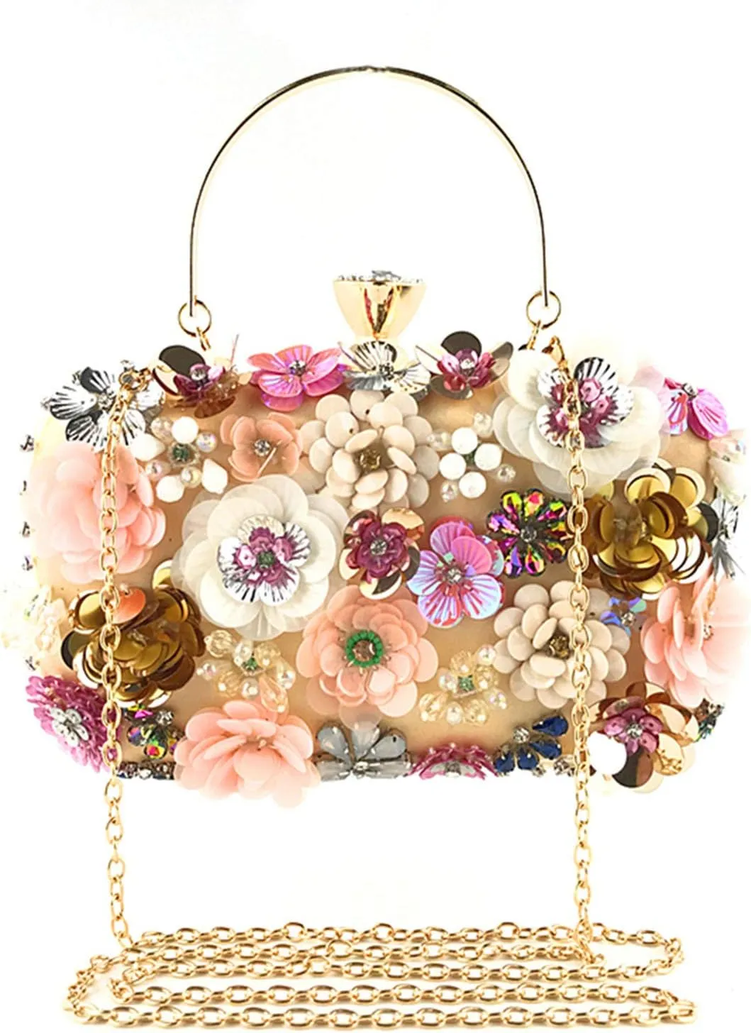 Lanpet Women Clutches Flower Evening Handbag Chain Strap Shoulder Bag